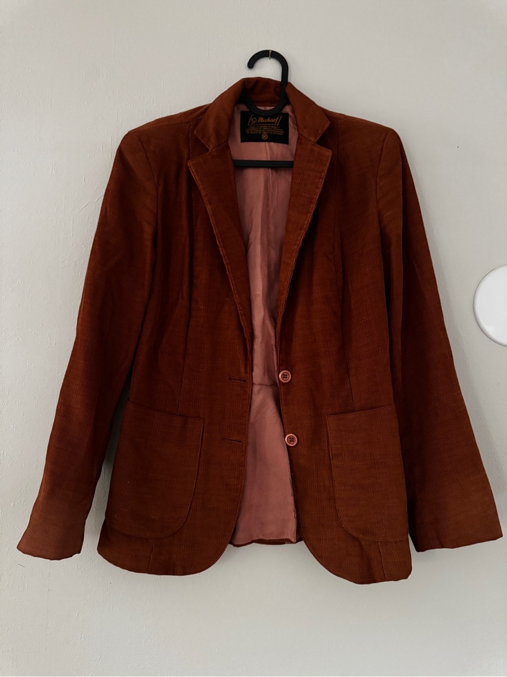 Vintage Corduroy Blazer Jacket - Rust Brown